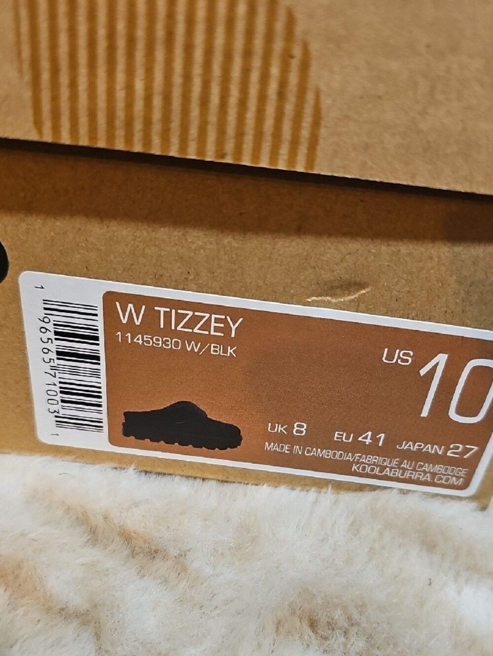Koolaburra W Tizzey Black Faux Fur Slip-On Sueded Clog Size 10 - Picture 6 of 6
